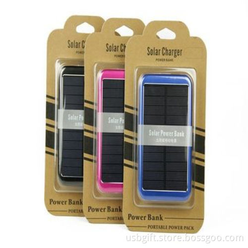 Power bank, portable external solar power bank with super thin case and USB charger